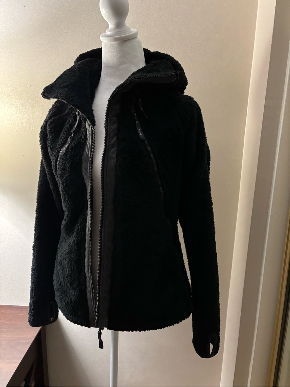 Kuhl Jacket Women’s Size S  Black Fleece Hooded Sherpa Fleece Flight Jacket - Picture 12 of 16